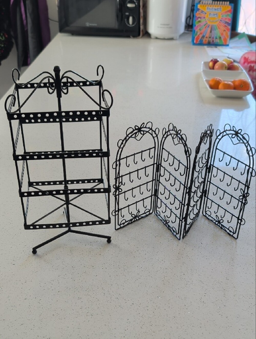 Black Metal Jewelry Earring & Hoop Organizer Set